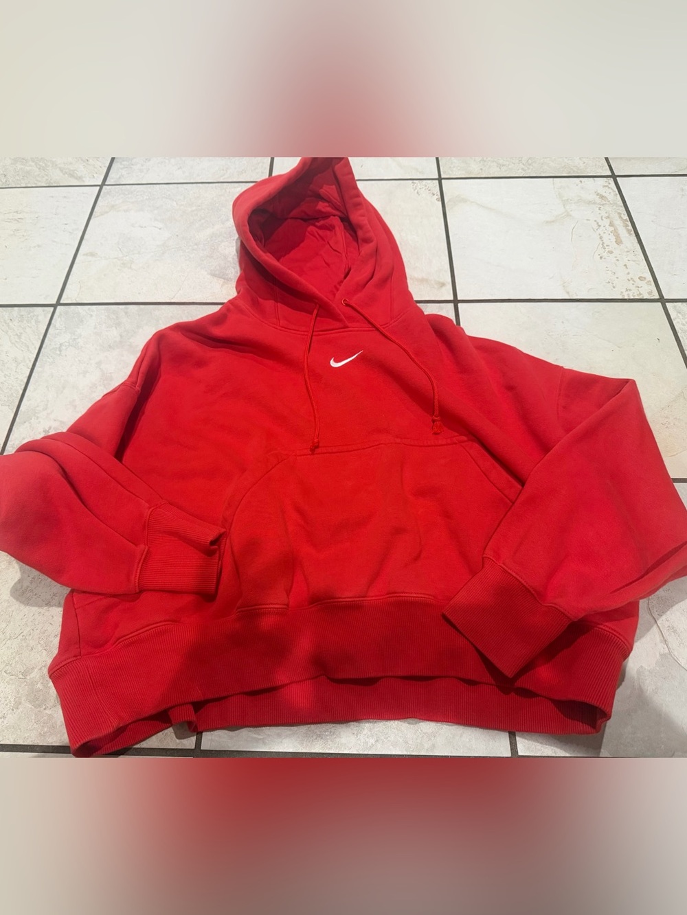 Nike Red Phoenix Hoodie with White Swoosh